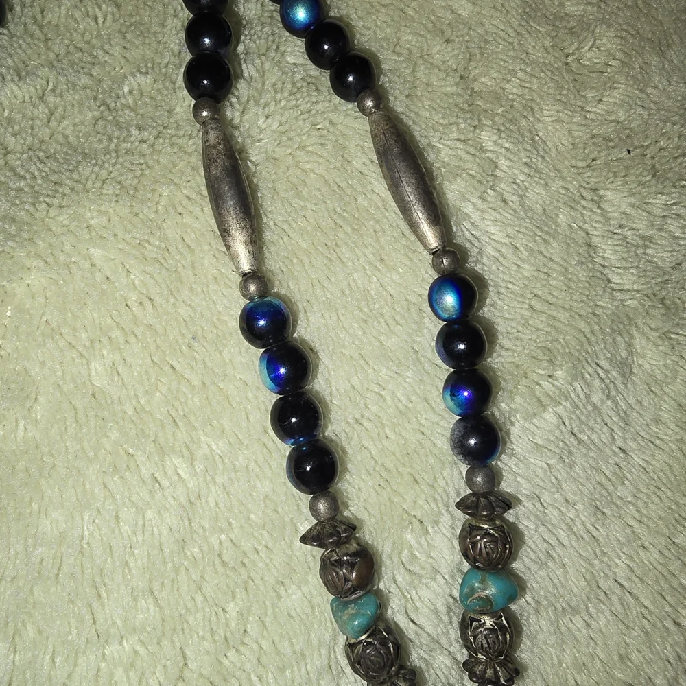 Statement Necklace Abalone, Turquoise, Silver Bib Necklace Southwestern